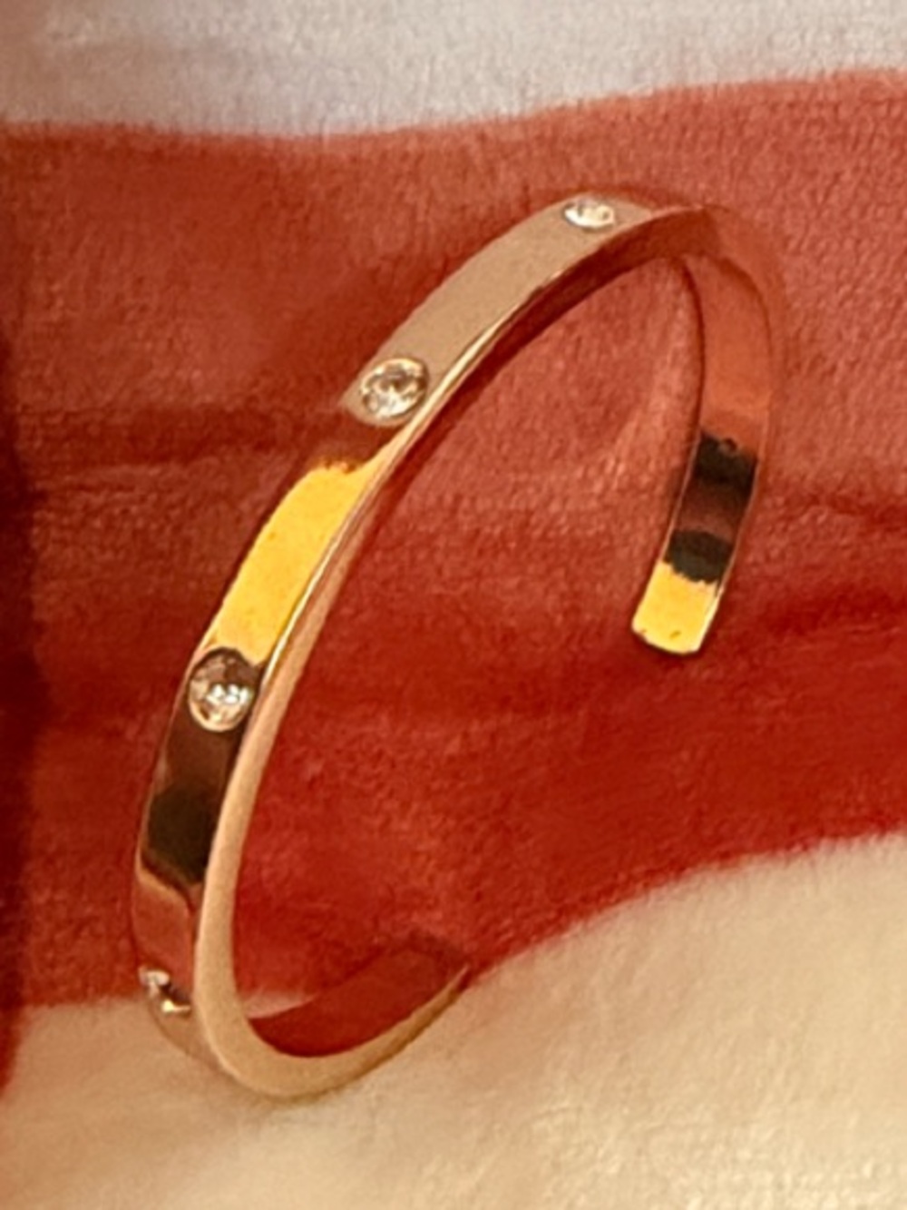 U.S. Polo Assn. Gold-tone Crystal Accent Cuff Bracelet